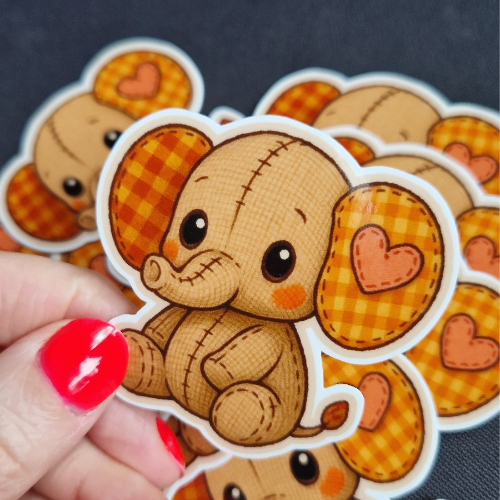 Baby elefant plushie-sticker.