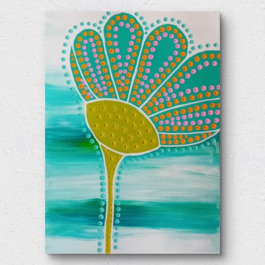 "Ocean flower C"     A4.    Utan ram.