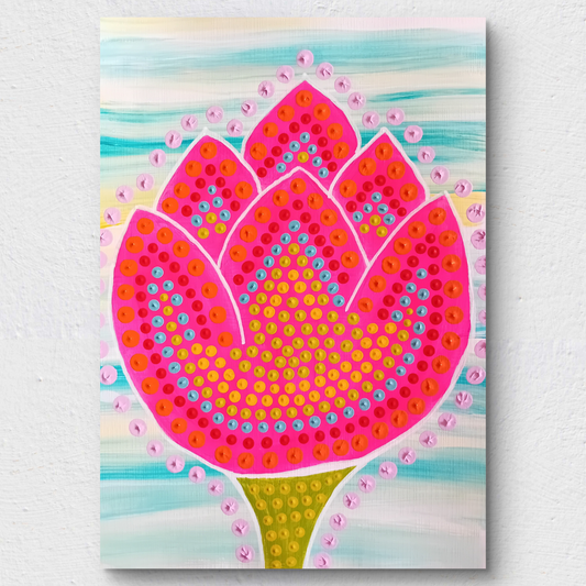 "Ocean flower E"     A4.    Utan ram.
