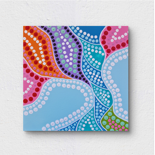 "Light Vibe"  Akrylmålning på Stretched Canvas. 20 x 20 cm.